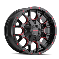 18x9 MAYHEM WARRIOR 6x135 6x5.5 Offset ( - 12) Center Bore (106) Style #8015 | 8015 - 8937BTR - Black Patch Performance - MAYH80158937BTR