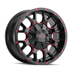 18x9 MAYHEM WARRIOR 6x135 6x5.5 Offset (18) Center Bore (106) Style #8015 | 8015 - 8937BTR18 - Black Patch Performance - MAYH80158937BTR18