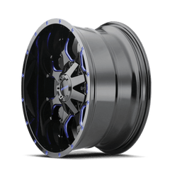 18x9 MAYHEM WARRIOR 5x5 5x5.5 Offset (18) Center Bore (87) Style #8015 | 8015 - 8952BTB18 - Black Patch Performance - MAYH80158952BTB18
