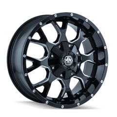 18x9 MAYHEM WARRIOR 8x170 Offset ( - 12) Center Bore (125.2) Style #8015 | 8015 - 8970M - Black Patch Performance - MAYH80158970M