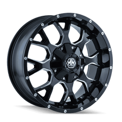 18x9 MAYHEM WARRIOR 8x170 Offset (18) Center Bore (125.2) Style #8015 | 8015 - 8970M18 - Black Patch Performance - MAYH80158970M18
