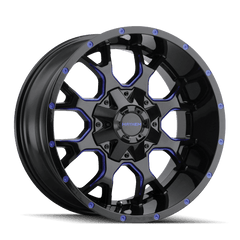 18x9 MAYHEM WARRIOR 8x6.5 8x170 Offset (18) Center Bore (130.8) Style #8015 | 8015 - 8976BTB18 - Black Patch Performance - MAYH80158976BTB18