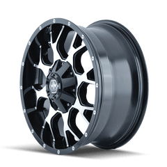 18x9 MAYHEM WARRIOR 5x150 5x5.5 Offset ( - 12) Center Bore (110) Style #8015 | 8015 - 8997B - Black Patch Performance - MAYH80158997B