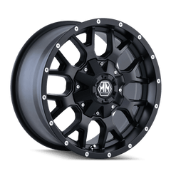 18x9 MAYHEM WARRIOR 5x150 5x5.5 Offset ( - 12) Center Bore (110) Style #8015 | 8015 - 8997MB - Black Patch Performance - MAYH80158997MB