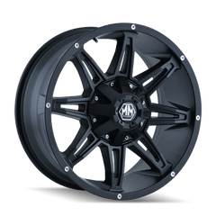 20x9 MAYHEM RAMPAGE 6x135 6x5.5 Offset (18) Center Bore (106) Style #8090 | 8090 - 2937MB18 - Black Patch Performance - MAYH80902937MB18