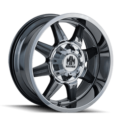 20x10 MAYHEM MONSTIR 5x5.5 5x150 Offset ( - 12) Center Bore (110) Style #8100 | 8100 - 2197C - Black Patch Performance - MAYH81002197C