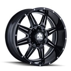 20x9 MAYHEM MONSTIR 6x120 6x5.5 Offset (0) Center Bore (78.1) Style #8100 | 8100 - 2994M - Black Patch Performance - MAYH81002994M