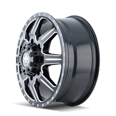 19.5x6.75 MAYHEM MONSTIR 8x6.5 Offset ( - 143) Center Bore (116.7) Style #8101 | 8101 - 9681MR116 - Black Patch Performance - MAYH81019681MR116