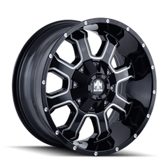 20x9 MAYHEM FIERCE 5x5 5x5.5 Offset (18) Center Bore (87) Style #8103 | 8103 - 2952M18 - Black Patch Performance - MAYH81032952M18