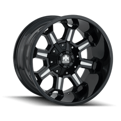 20x9 MAYHEM COMBAT 5x150 5x5.5 Offset (0) Center Bore (110) Style #8105 | 8105 - 2997M - Black Patch Performance - MAYH81052997M