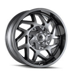 20x10 MAYHEM HATCHET 6x135 6x5.5 Offset ( - 24) Center Bore (106) Style #8106 | 8106 - 2137GB - 24 - Black Patch Performance - MAYH81062137GB24