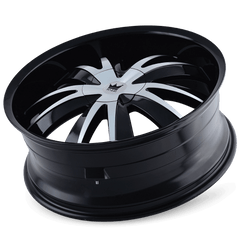 20x8.5 MAZZI EDGE 5x112 5x120 Offset (35) Center Bore (72.56) Style #337 | 337 - 2809B - Black Patch Performance - MAZZ3372809B