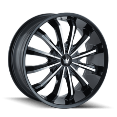 24x9.5 MAZZI FUSION 5x5 5x5.5 Offset (18) Center Bore (87) Style 341 | 341-24952B - Black Patch Performance - MAZZ34124952B