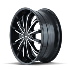 20x8.5 MAZZI FUSION 5x4.25 5x4.5 Offset (35) Center Bore (72.62) Style #341 | 341 - 2814B - Black Patch Performance - MAZZ3412814B