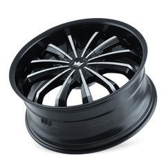 20x8.5 MAZZI FUSION 5x4.25 5x4.5 Offset (35) Center Bore (72.62) Style #341 | 341 - 2814B - Black Patch Performance - MAZZ3412814B