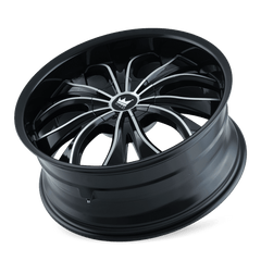 20x8.5 MAZZI HUSTLER 5x4.25 5x4.5 Offset (35) Center Bore (72.62) Style #342 | 342 - 2814B - Black Patch Performance - MAZZ3422814B