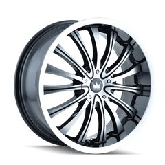 20x8.5 MAZZI HYPE 5x110 5x115 Offset (40) Center Bore (72.62) Style #351 | 351 - 2811B - Black Patch Performance - MAZZ3512811B