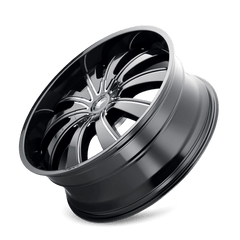 22x9.5 MAZZI ROLLA 5x115 5x5.5 Offset (18) Center Bore (87) Style #374 | 374 - 22988B - Black Patch Performance - MAZZ37422988B