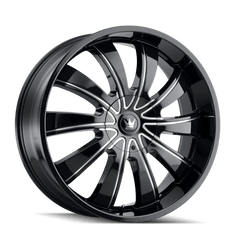 22x9.5 MAZZI ROLLA 5x115 5x5.5 Offset (18) Center Bore (87) Style #374 | 374 - 22988B - Black Patch Performance - MAZZ37422988B