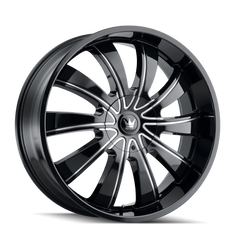 24x9.5 MAZZI ROLLA 5x5 5x5.5 Offset (18) Center Bore (87) Style 374 | 374-24952B - Black Patch Performance - MAZZ37424952B