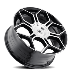 20x8.5 MAZZI LIBRA 5x115 5x120 Offset (18) Center Bore (74.1) Style #379 | 379 - 2818BM - Black Patch Performance - MAZZ3792818BM