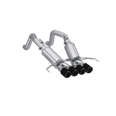 MBRP Exhaust 3in. Dual Muffler Axle Back; with Quad 4in. Carbon Fiber Tips; T304 - Exhaust from Black Patch Performance