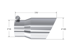 MBRP Exhaust T5122 Tip; 4in. O.D.; Dual Wall Angled; 3in. inlet; 8in. length; T304. - Exhaust from Black Patch Performance