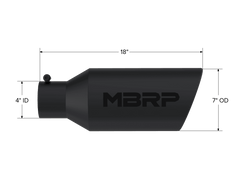 MBRP Exhaust T5126BLK Tip; 7in. O.D.; Rolled End; 4in. inlet 18in. in length; BLK - Exhaust from Black Patch Performance