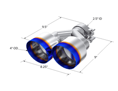 MBRP Exhaust T5177BE 2.5" Inlet Exhaust Tip. T304 Stainless Steel, Burnt End. - Exhaust from Black Patch Performance