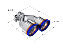 MBRP Exhaust T5178BE 2.5" Inlet Exhaust Tip. T304 Stainless Steel, Burnt End. - Exhaust from Black Patch Performance