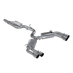 MBRP Exhaust 3" Cat Back, Quad Split Rear, T304 - Black Patch Performance - MBRPS4601304