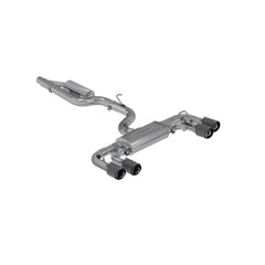 MBRP Exhaust S46053CF 3in. Cat-Back; Quad Split Rear Exit; Active; T304; CF Tips - Black Patch Performance - MBRPS46053CF