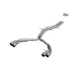 MBRP Exhaust 2.5" Resonator Back, Dual Split Rear,with Quad Tips T304 - Black Patch Performance - MBRPS4607304