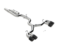 MBRP Exhaust 3in. Cat Back; Quad Split Rear; T304; CF Tip - Black Patch Performance - MBRPS46123CF