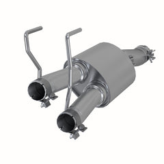 3" Single in 2.25"" Dual Out Muffler Replacement, High-Flow , T409 Stainless Steel" - Black Patch Performance - MBRPS5141409