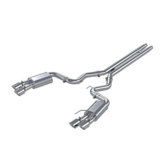 MBRP Exhaust 3in. Cat Back; with Quad 4in. Dual Wall Tips; Street Version; T304 - Black Patch Performance - MBRPS7205304