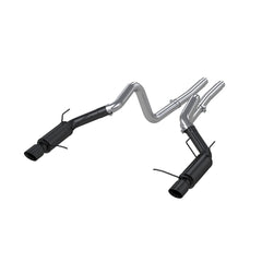 MBRP Exhaust 3in. Cat Back; Dual Split Rear; Race Version; 4in. tips; Black - Black Patch Performance - MBRPS7264BLK