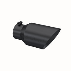 MBRP Exhaust T5072BLK Tip; 6in. O.D. Dual Wall Angled 4in. inlet 12in. Length. BLK. - Black Patch Performance - MBRPT5072BLK