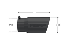 MBRP Exhaust 6" BLK SERIES Tip - Black Patch Performance - MBRPT5074BLK