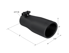 MBRP Exhaust T5116BLK Tip; 3 in. O.D. Oval 2in. inlet 7 1/16in. length; BLK. - Black Patch Performance - MBRPT5116BLK