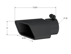 MBRP Exhaust T5120BLK Tip; 4 in. x 3in.; Rectangle; Angled Cut; BLK - Black Patch Performance - MBRPT5120BLK