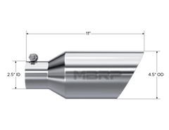 MBRP Exhaust T5161 Exhaust Tail Pipe Tip; T304 Stainless Steel. - Black Patch Performance - MBRPT5161
