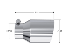 MBRP Exhaust T5176 Universal 2.5" Inlet; Single Wall Exhaust Tip. - Black Patch Performance - MBRPT5176