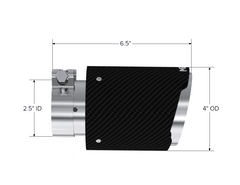MBRP Exhaust T5176CF 2.5" Inlet Carbon Fiber Exhaust Tip. - Black Patch Performance - MBRPT5176CF