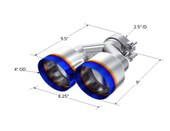 MBRP Exhaust T5177BE 2.5" Inlet Exhaust Tip. T304 Stainless Steel, Burnt End. - Black Patch Performance - MBRPT5177BE