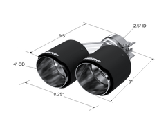 MBRP Exhaust T5177CF 2.5" Inlet; 4.0" OD Dual Out; Carbon Fiber Exhaust Tip. - Black Patch Performance - MBRPT5177CF
