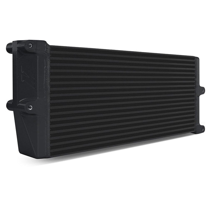 Mishimoto MMOC-OO-17BK Universal Heavy-Duty Bar-and-Plate Oil Cooler, 17in Core, Opposite-Side Outlets - Belts and Cooling from Black Patch Performance