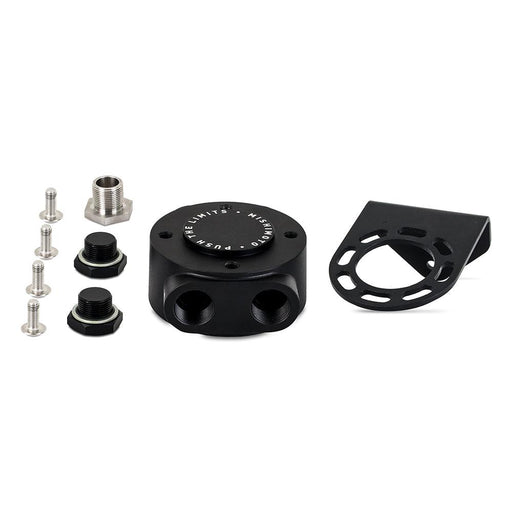 Mishimoto MMOC-RFH-M22BK Mishimoto Remote Oil Filter Mount, M22 X 1.5 Filter Thread, Black - Belts and Cooling from Black Patch Performance