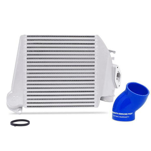 Mishimoto MMTMIC-WRX-08SLBL Subaru WRX 2008-2014 Top-Mount Intercooler Silver Cooler, Blue Hoses - Belts and Cooling from Black Patch Performance