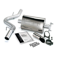Monster Exhaust System, 2.5-inch Single Exit, Polished Turn-Down Tip for 1991-1995 Jeep Wrangler 4.0L - Exhaust, Mufflers & Tips from Black Patch Performance